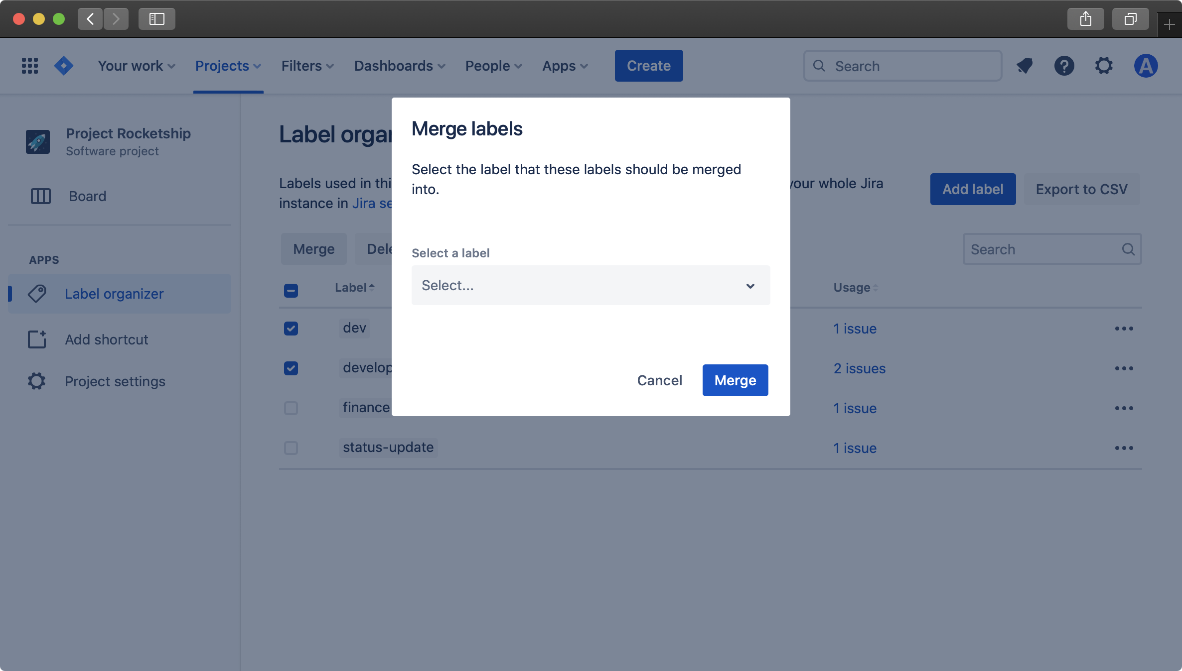 Merge multiple labels into one