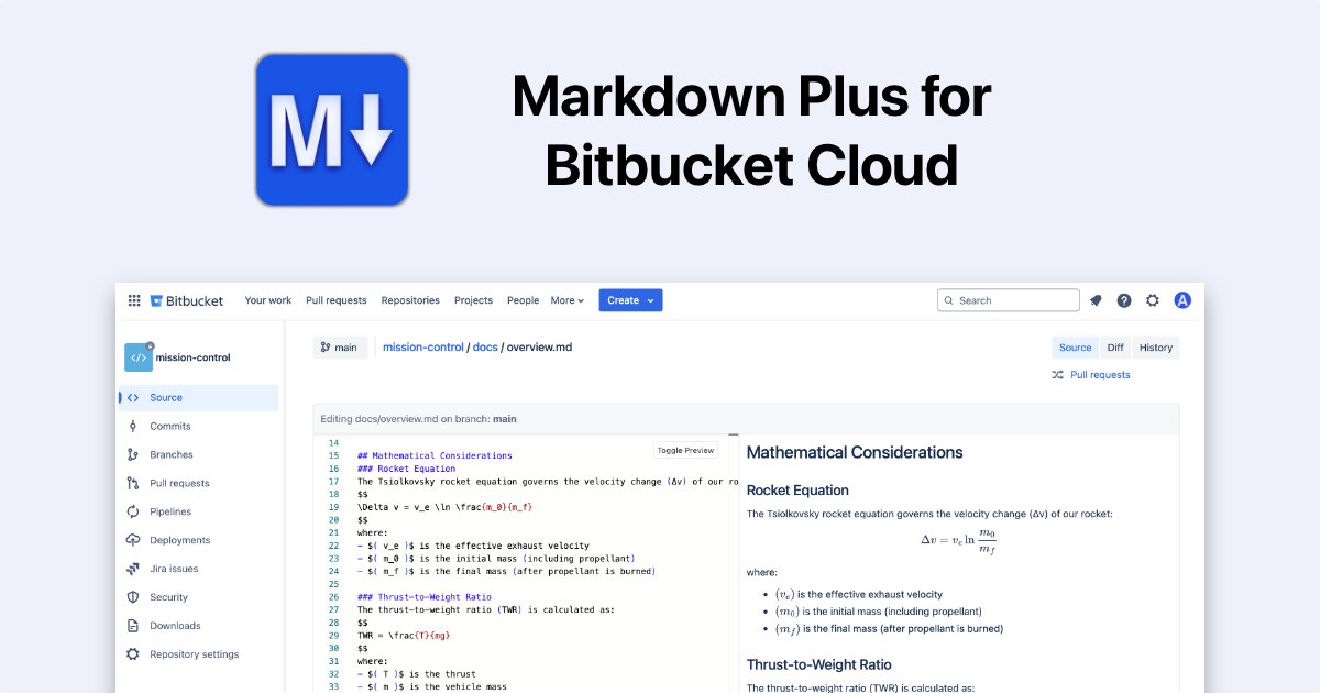 Atly Apps | Markdown Plus for Bitbucket Cloud